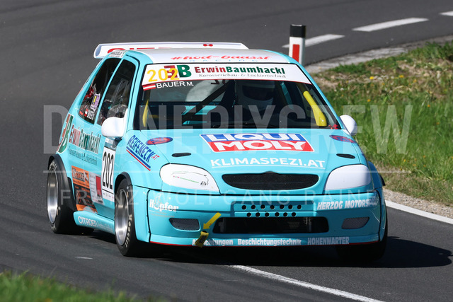FIA European Hill Climb Championship – Rechberg 2026 | FIA European Hill Climb Championship at Rechberg, held from 24 to 26 April 2026 near Tulwitz, Styria, Austria. The image shows Martin BAUER (AUT) Citroen Saxo VTS.