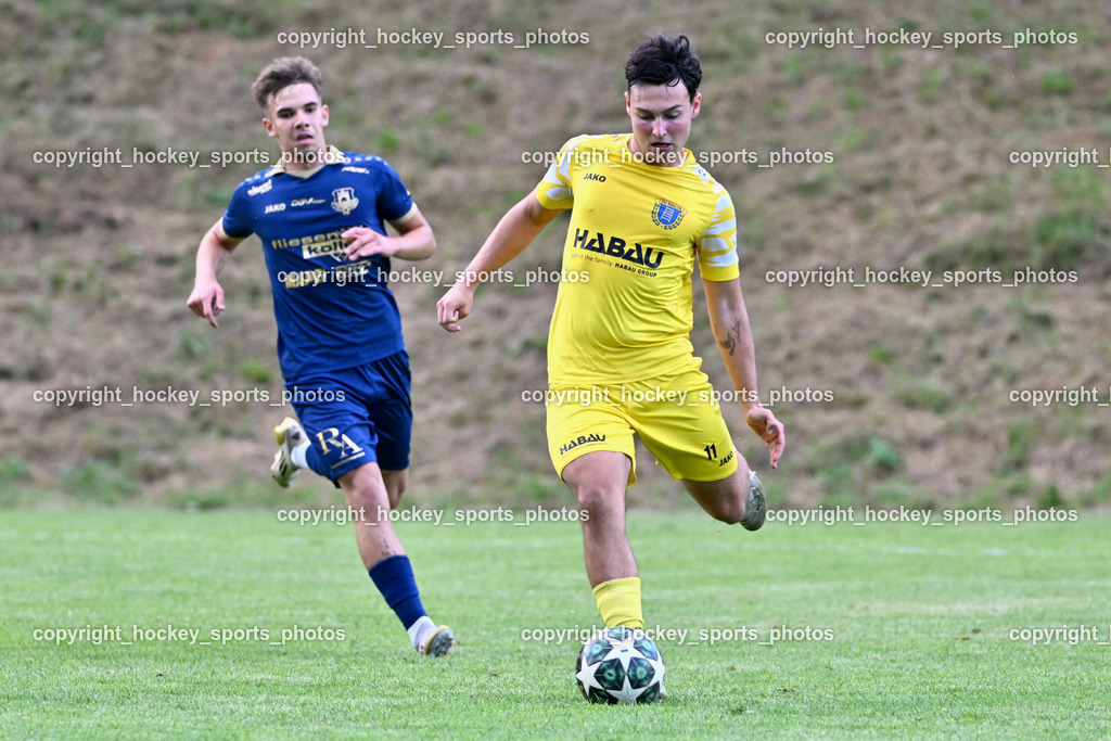 SV Malta vs. ATUS Velden | #11 Noah Kucher SV Malta, #42 Luca Kopeinig ATUS Velden, SV Malta vs. ATUS Velden, SV Malta vs. ATUS Velden am 19.08.2025 in Malta (Sportplatz Malta), Austria, (Photo by Bernd Stefan)