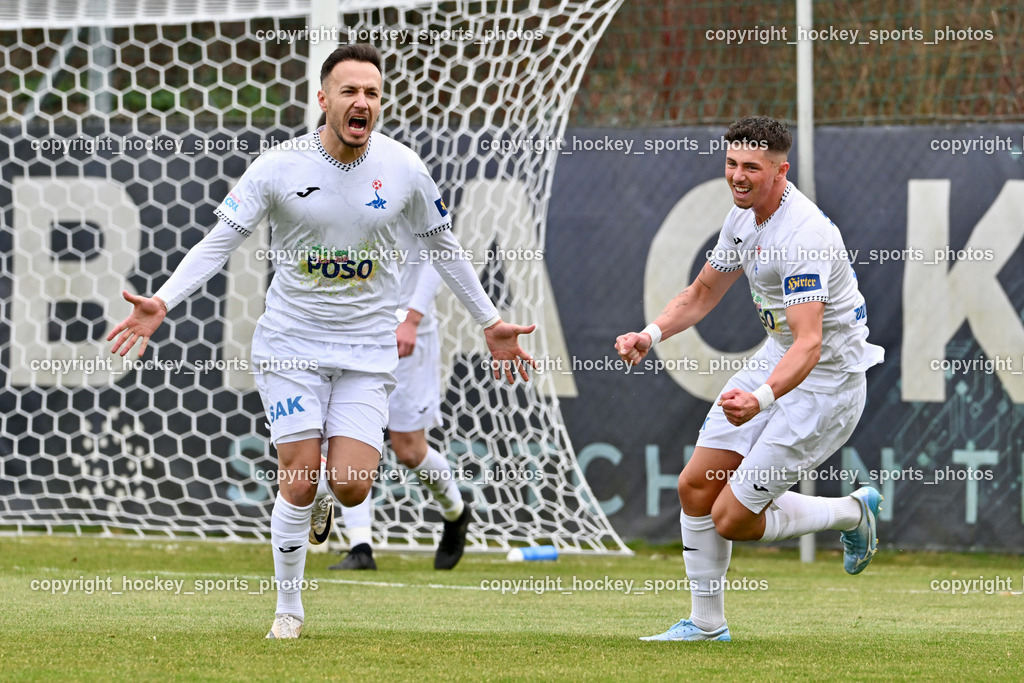 SAK vs. VST Völkermarkt | Jubel #9 Sinan Samardzic SAK, #17 Timo Todor-Kostic SAK, SAK vs. VST Völkermarkt, SAK vs. VST Völkermarkt am 21.03.2026 in Klagenfurt (Sportpark Welzenegg), Austria, (Photo by Bernd Stefan)