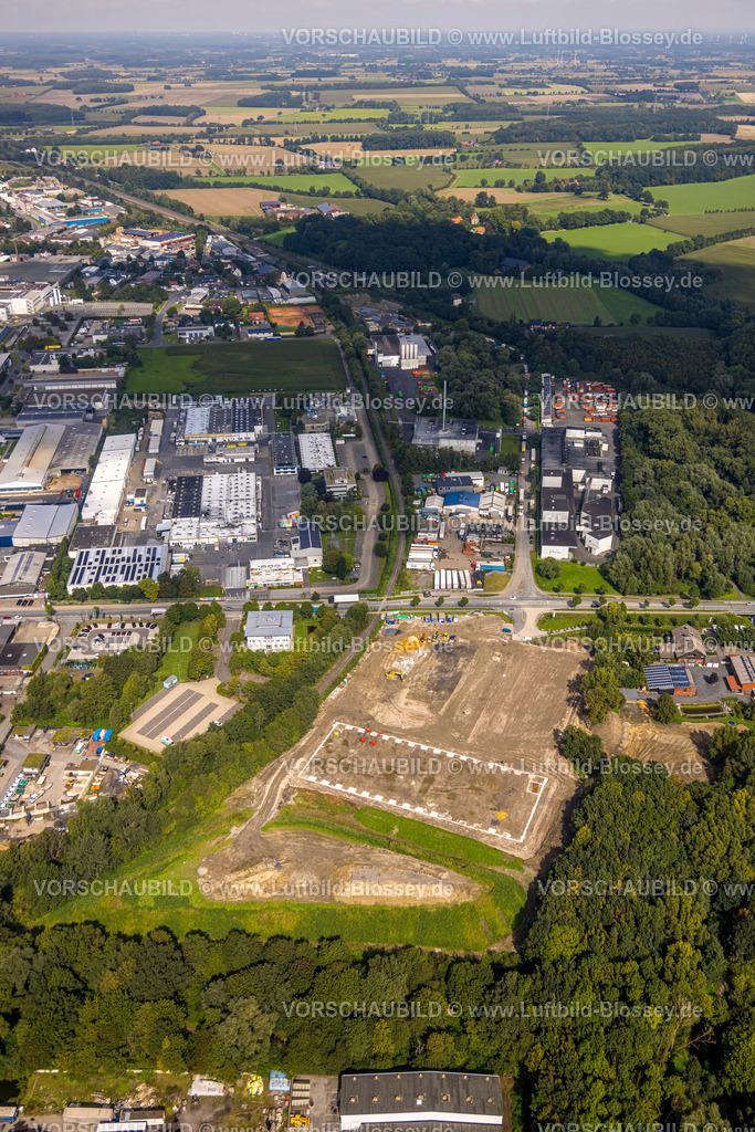 Hamm230900171 | Luftbild, Baustelle Erweiterungsfläche für Gewerbegebiet Loddenkamp, Bockum-Hövel, Hamm, Ruhrgebiet, Nordrhein-Westfalen, Deutschland