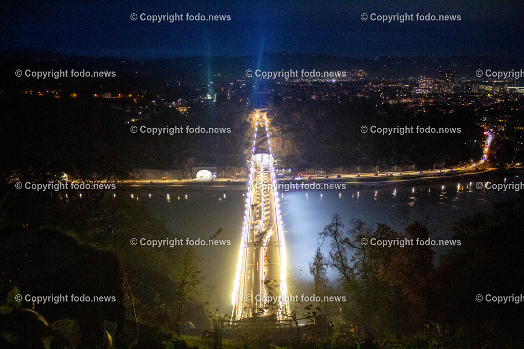 Westring A26 Linz_ Donautalbruecke_ 24.10.2024-10 | 24.10.2024, Westring A26, AUT, Westring A26, Donautalbruecke, im Bild Beleuchtung, Bauarbeiten, Nacht