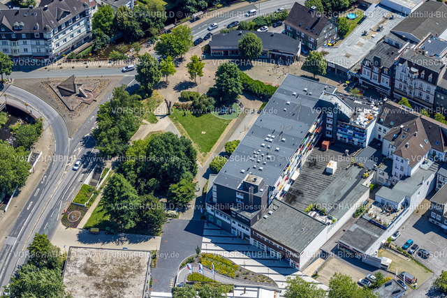 Gevelsberg230709356 | Luftbild, Harfe Skulptur an der Straßenkreuzung Wasserstraße und Mittelstraße, Gevelsberg, Ruhrgebiet, Nordrhein-Westfalen, Deutschland