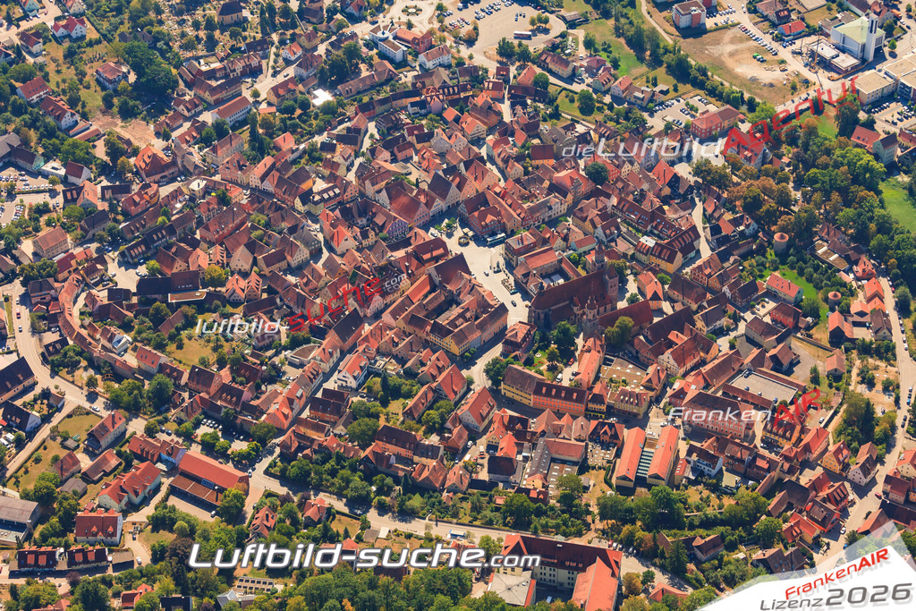 Luftbild von  Feuchtwangen - Luftaufnahme wurde 2016 von https://frankenair.de mittels Flugzeug (keine Drohne) erstellt - die Geschenkidee