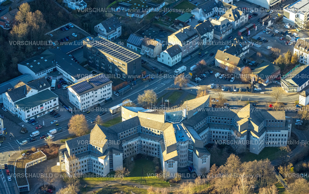 Meschede230205988 | Luftbild, HSK Kreishaus, Meschede-Stadt, Meschede, Sauerland, Nordrhein-Westfalen, Deutschland