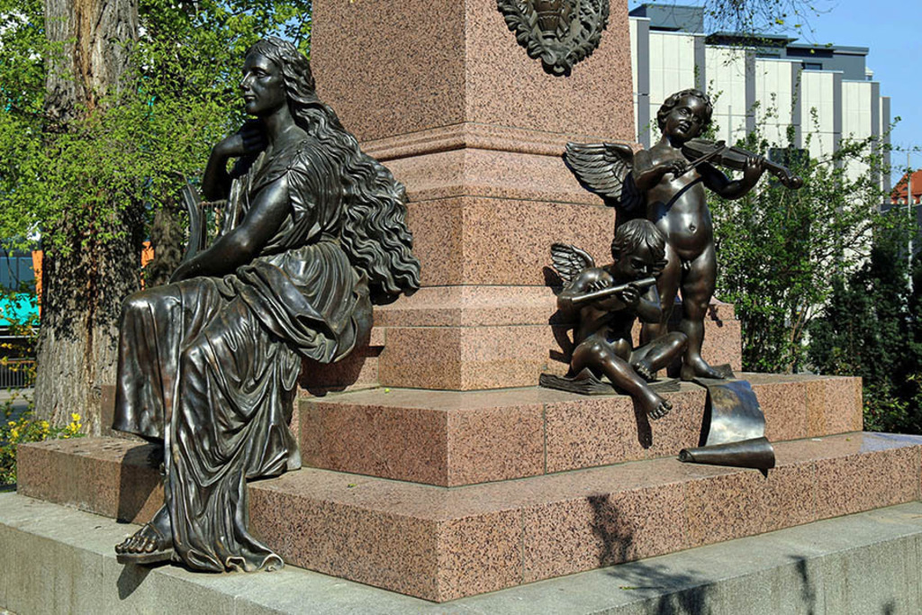 Foto: Leipzig - Mendelssohn-Denkmal - Muse und musizierende Engel | Das Team hinter BILDLEXIKON LEIPZIG bündelt historische wie aktuelle Informationen über die Stadt Leipzig in Text und Bild auf einer Plattform und stellt diese der interessierten Öffentlichkeit zur Verfügung.