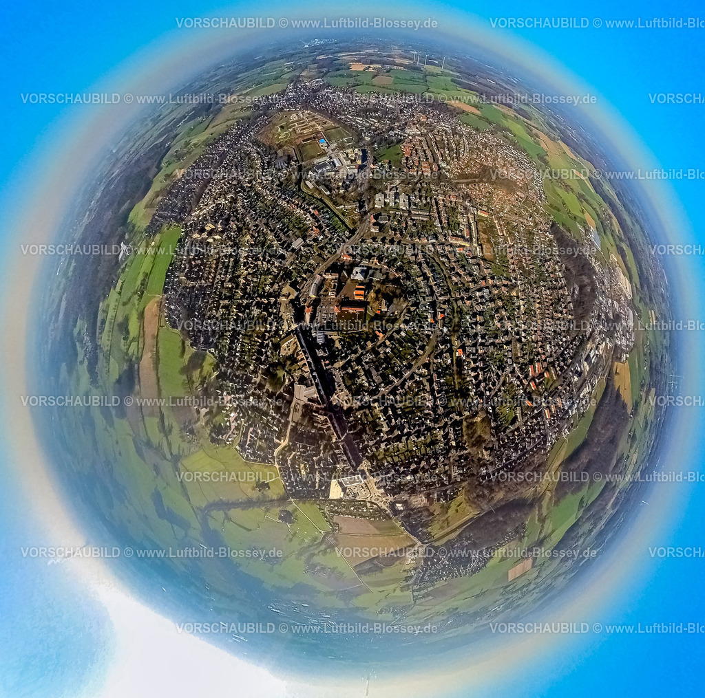 Selm230290020_Mitte | Luftbild, Übersicht,Fischaugenbild,  Beifang, Selm, Ruhrgebiet, Nordrhein-Westfalen, Deutschland