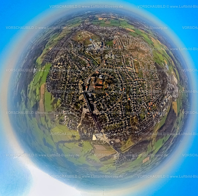 Selm230290020_Mitte | Luftbild, Übersicht,Fischaugenbild,  Beifang, Selm, Ruhrgebiet, Nordrhein-Westfalen, Deutschland