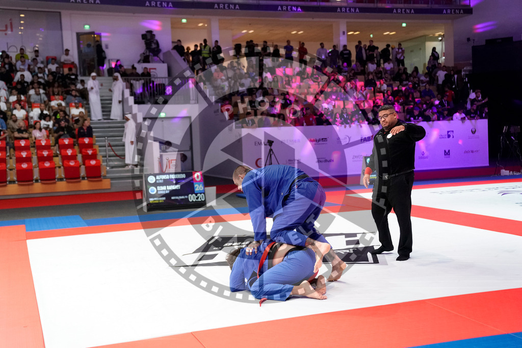 20231109PBB4206 | Fighters compete during the AJP World Professional Championship in the Mubadala Arena in Abu Dhabi, Arab United Emirates, on November 9, 2023.