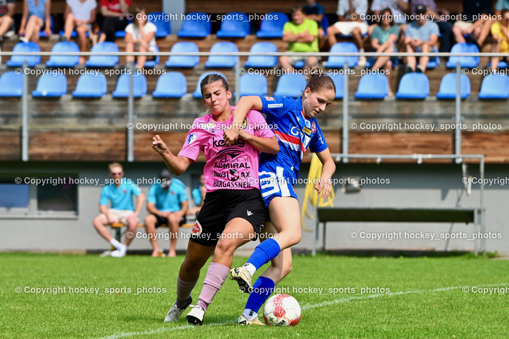 Carinthians Hornets vs. GAK 1902 Frauen | #9 Alicia Morgenstern Carinthians Hornets, #8 Marie Haiden GAK, Carinthians Hornets vs. GAK 1902 Frauen, Carinthians Hornets vs. GAK 1902 Frauen am 01.09.2024 in Sachsenburg (Sportplatz Sachsenburg), Austria, (Photo by Bernd Stefan)