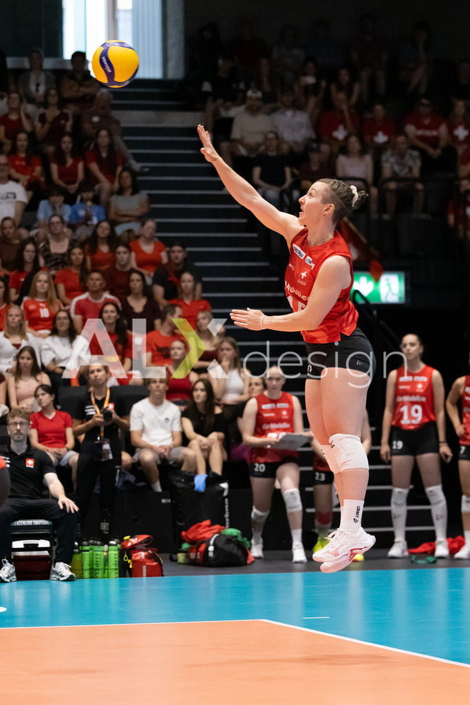 Austria v Switzerland - CEV European League Women | KRIENS, SWITZERLAND - JUNE 14: ORIANE HÄMMERLI of Switzerland during the CEV European League match between Austria and Switzerland at Pilatus Arena on June 14, 2026 in Kriens, Switzerland. - Realisiert mit Pictrs.com