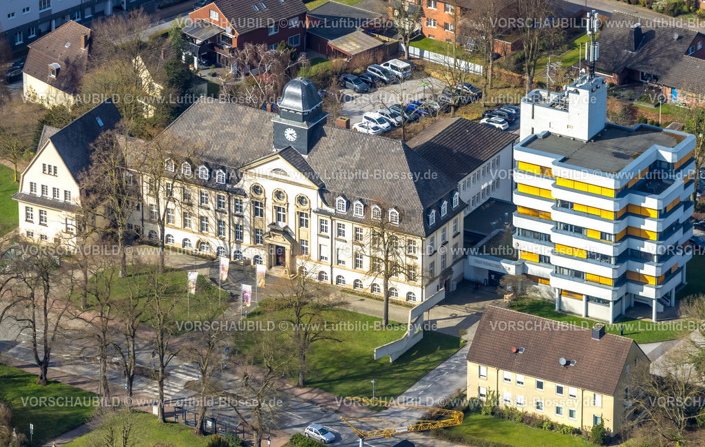 Selm260306863Bork | Luftbild, Rathaus Amtshaus Bork, Adenauer Platz, Bork, Selm, Münsterland, Nordrhein-Westfalen, Deutschland