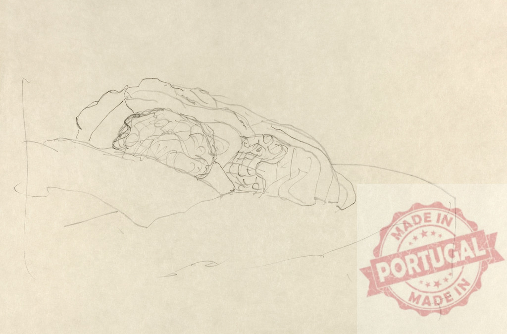 Curled up Girl on Bed (ca. 1916–1917) by Gustav Klimt. Original from The National Gallery of Art. Digitally enhanced by rawpixel. | Curled up Girl on Bed (ca. 1916–1917) by Gustav Klimt. Original from The National Gallery of Art. Digitally enhanced by rawpixel. - Realisiert mit Pictrs.com