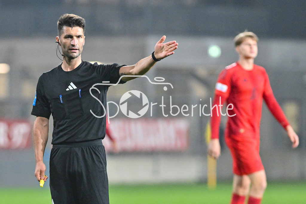 FC Bayern Amateure - FV Illertissen | im bild Schiedsrichter Andreas DINGER in Aktion / Freisteller / Einzelfoto