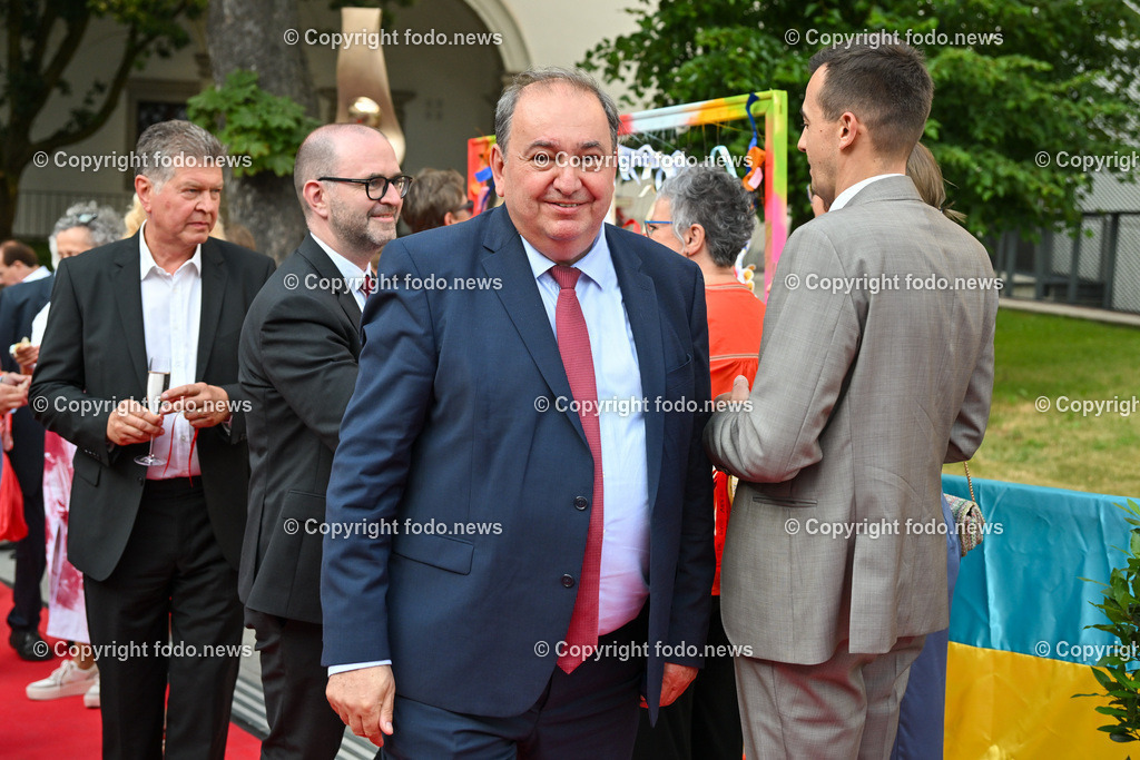 Bund Sozialdemokratischer AkademikerInnen Oberoesterreich_ rote Nacht 2023_ 06.07.2023-2 | 06.07.2023, Schloss Linz, AUT, Bund Sozialdemokratischer AkademikerInnen Oberoesterreich, rote Nacht 2023, im Bild  Erich Haider (Generaldirektor der LINZ AG)