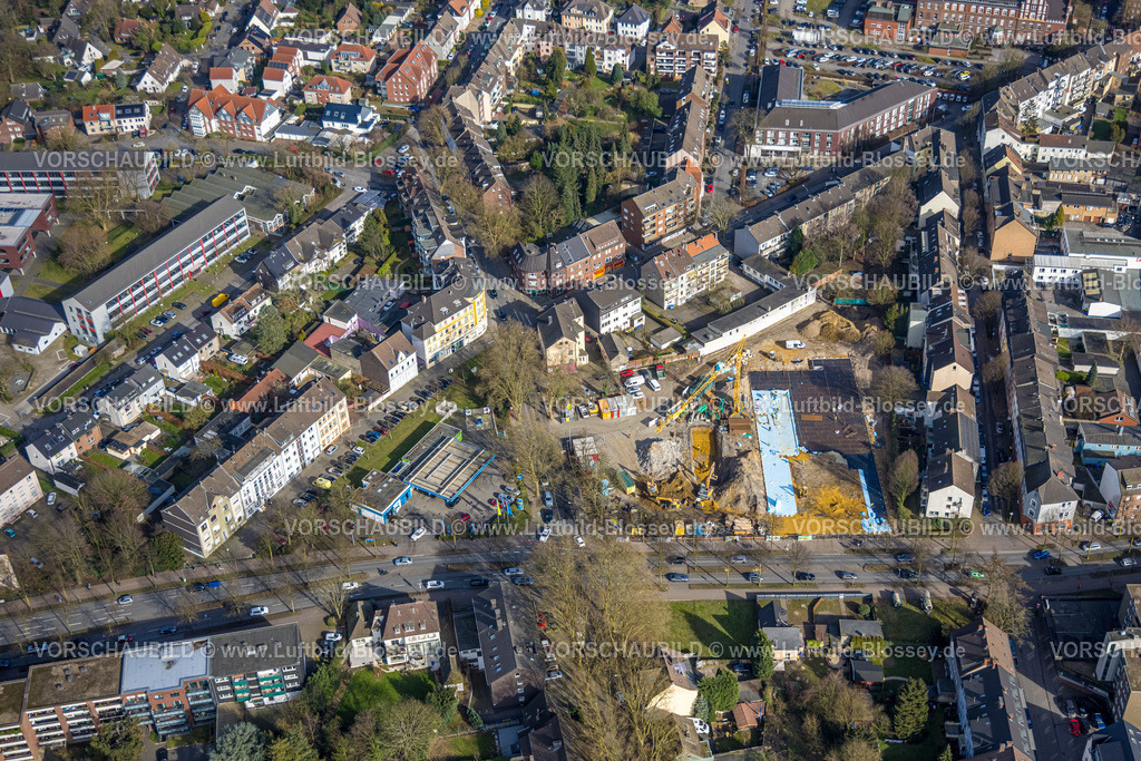 Gladbeck250201797 | Luftbild, Baustelle mit Lidl Supermarkt Neubau an der Sandstraße, Gladbeck, Ruhrgebiet, Nordrhein-Westfalen, Deutschland