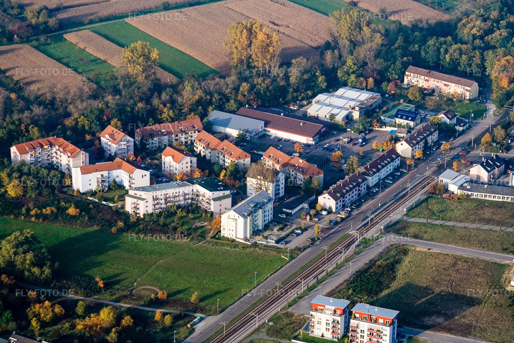 Luftbild: Leichtsandstr im Ortsteil Forchheim in Rheinstetten im Bundesland Baden-Württemberg in Deutschland. Foto: IMG_14102.jpg vom 11.10.2008 durch Werner Riehm/FLY-FOTO.de