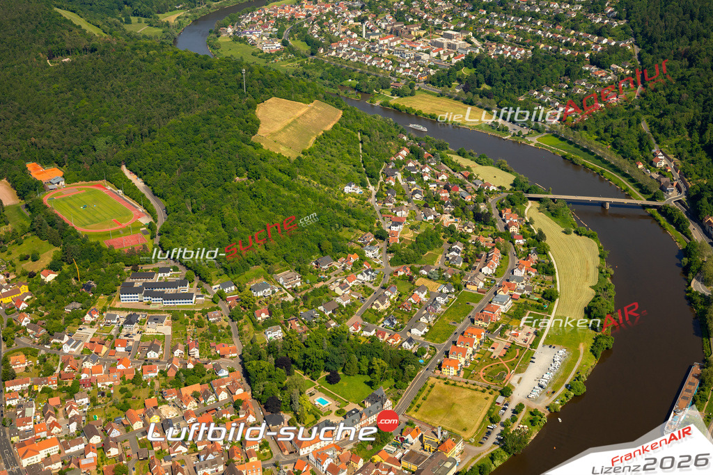 Das Luftbild zeigt  Kreuzwertheim - Die Luftaufnahme wurde 2023 vom UL-Flugzeug aus erstellt ( keine Drohne ) - Hochauflösende Luftaufnahme - Für grossformatige Ausdrucke geeignet. Die Geschenkidee !Mit Lizenz und Bildrechte bestellbar