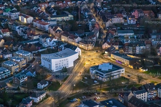 Hamm230102951 | Luftbild, Städtische Musikschule, Nachtaufnahme, Nachtflug, Mitte, Hamm, Ruhrgebiet, Nordrhein-Westfalen, Deutschland