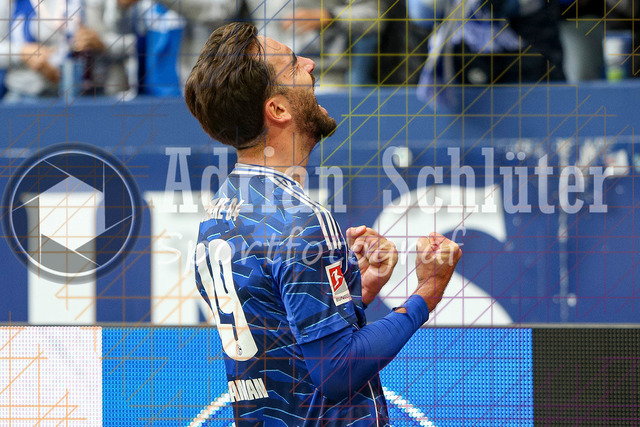 05.04.2026, GER, Fussball, Herren, 2. BL, Saison 2025/2026, FC Schalke 04 - Karlsruher SC | Kenan Karaman (S04) Torjubel, jubelt nach seinem Treffer zum 1:0 