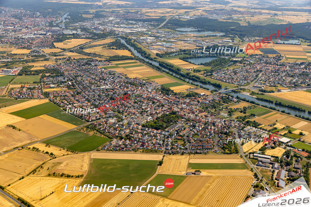 Das Luftbild zeigt :  Bergrheinfeld - Die Luftaufnahme wurde 2023 vom UL-Flugzeug aus erstellt ( keine Drohne ) - Hochauflösende Luftaufnahme - Für grossformatige Ausdrucke geeignet. Die Geschenkidee !Mit Lizenz und Bildrechte bestellbar