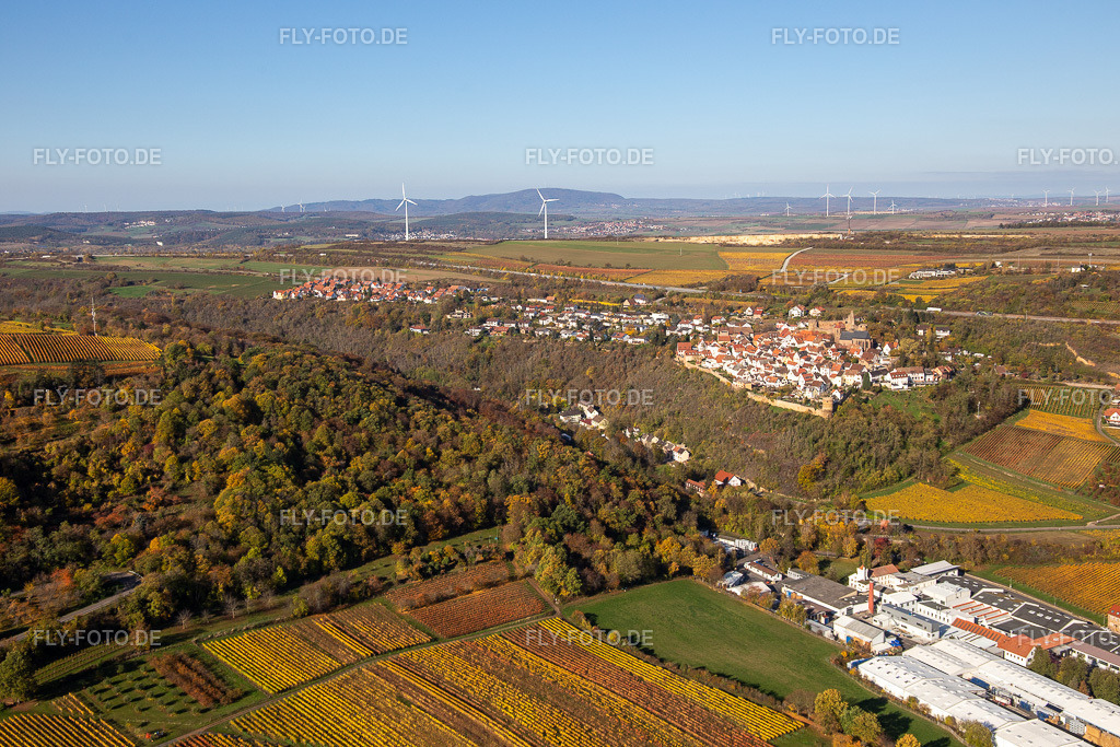 Herbstliche verfärbte von Weinberge oberhalb der Produktionshallen der Gechem GmbH & Co. KG | Luftbild: Herbstliche verfärbte von Weinberge oberhalb der Produktionshallen der Gechem GmbH & Co. KG in Neuleiningen im Bundesland Rheinland-Pfalz in Deutschland. Foto: IMG_123613.jpg vom 31.10.2020 durch ©2025 Werner Riehm fly-foto.de/copyright - Realisiert mit Pictrs.com