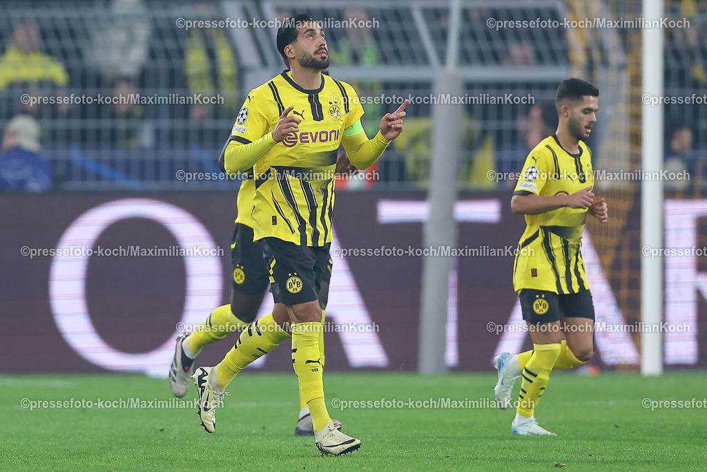 BVB01102401006 | 01.10.2024, Fußball, UEFA Champions League, Borussia Dortmund - Celtic Glasgow, 2. Spieltag, Signal Iduna Park, Saison 2024 2025: Torjubel nach dem 1:0 durch Emre Can (BVB #23)