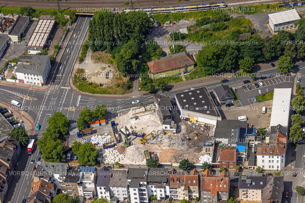 Hamm240706439 | Luftbild, Baustelle Schwarzer Weg und Wohngebiet mit Straßenkreuzung Alleestraße und Östingstraße, Mitte, Hamm, Ruhrgebiet, Nordrhein-Westfalen, Deutschland