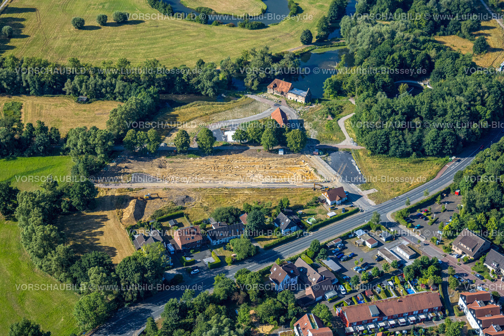 Hamm220700070 | Luftbild, Baugebiet Schlossmühle, Mühlengraben und Mühlenteich, An der Schlossmühle, Hamm, Ruhrgebiet, Nordrhein-Westfalen, Deutschland