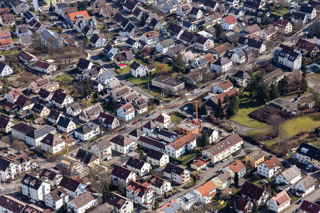 Luftbild: Hinterriedstr in Renningen im Bundesland Baden-Württemberg in Deutschland. Foto: IMG_124954.jpg vom 20.02.2021 durch Werner Riehm/FLY-FOTO.de