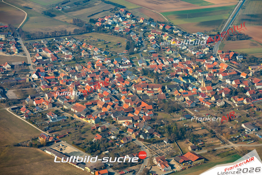 Das Luftbild der Stadt Aidhausen wurde 2019 vom Flugzeug heraus erstellt (keine Drohne) Aufnahmehöhe ca.400 Meter- hohe Auflösung- beste Druck-Qualität garantiert!
