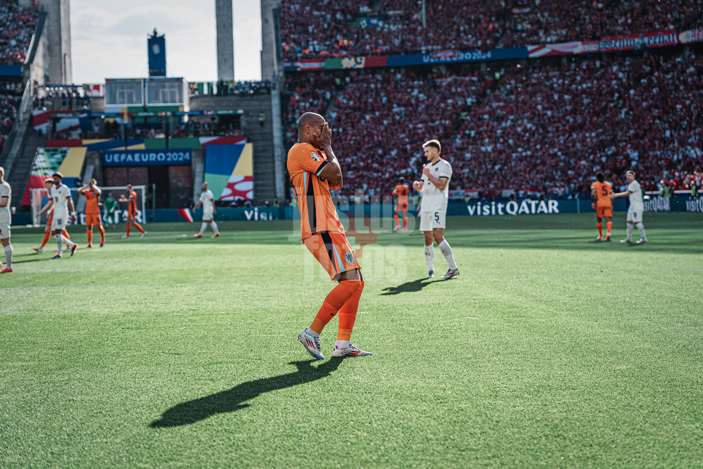 Fußball | Herren | UEFA-Fußball-Europameisterschaft 2024 | Gruppe D | Niederlande vs. Österreich | 25.06.2024 | Donyell Malen (#18, Niederlande) ärgert sich