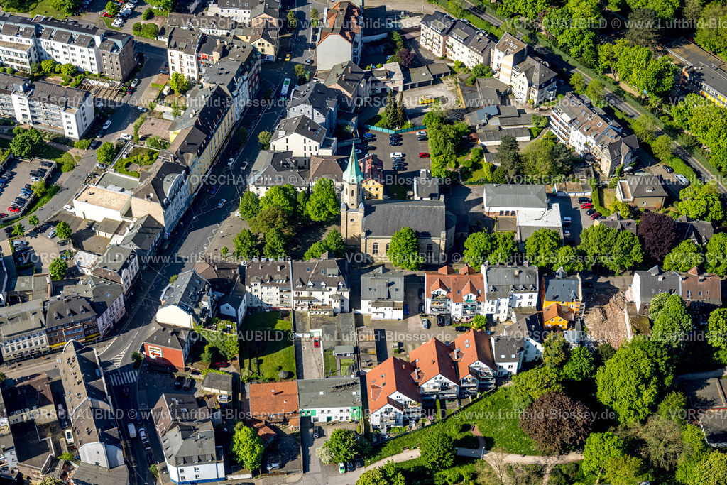 Hagen240503807 | Luftbild, evang.-luth. Kirche Haspe, Wohngebiet, Haspe, Hagen, Ruhrgebiet, Nordrhein-Westfalen, Deutschland