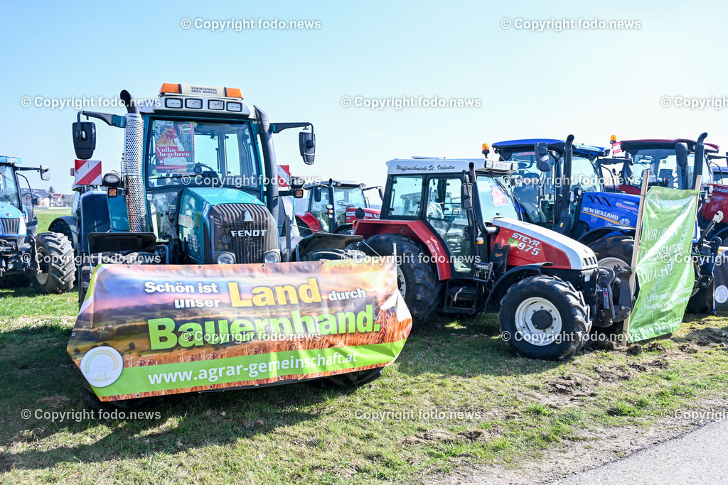 Bauernprotest_ Poendorf_ Lasco_ 08.03.2024-3 | 08.03.2024, Poendorf, AUT, Bauernprotest, im Bild Bauernprotest, Bauern, Landwirte, Traktoren, Fa. Lasco, Demo, Kundgebung