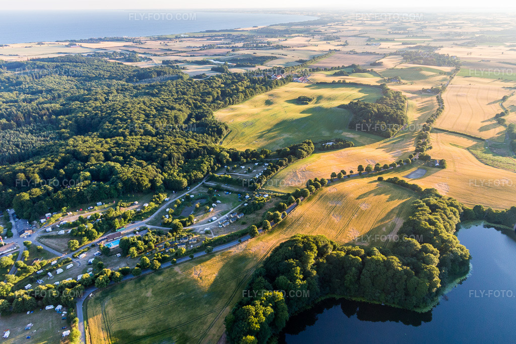 Aerial view: (DK), Møns Klint Resort and Camping in Borre in the state Zealand, Denmark. – Photo: IMG_108697.jpg taken on 07/04/2018 by Werner Riehm/FLY-FOTO.com – Resolution of the original: 5097 x 3398 px