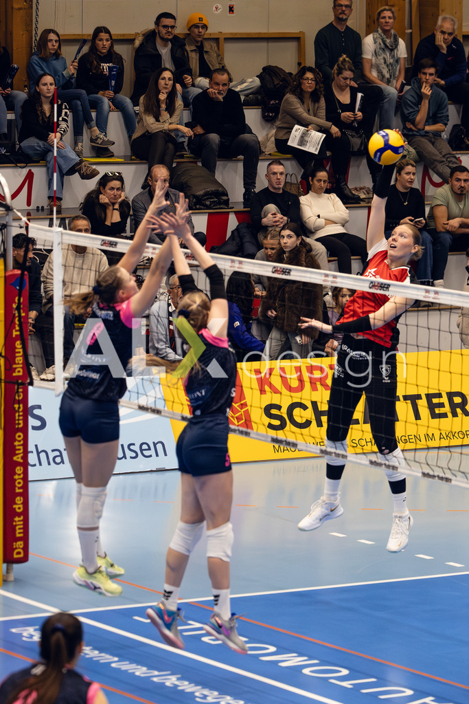 Volleyball I Frauen I Saison 2025-2026 I Volleyball NLA | Women I Round 14 I VC Kanti Schaffhausen - NLZ Volleyball Academy Zürich I 16.01.2026 | VC Kanti Schaffhausen - 9 Jordan Lockwood (USA) – Diagonal - Realisiert mit Pictrs.com