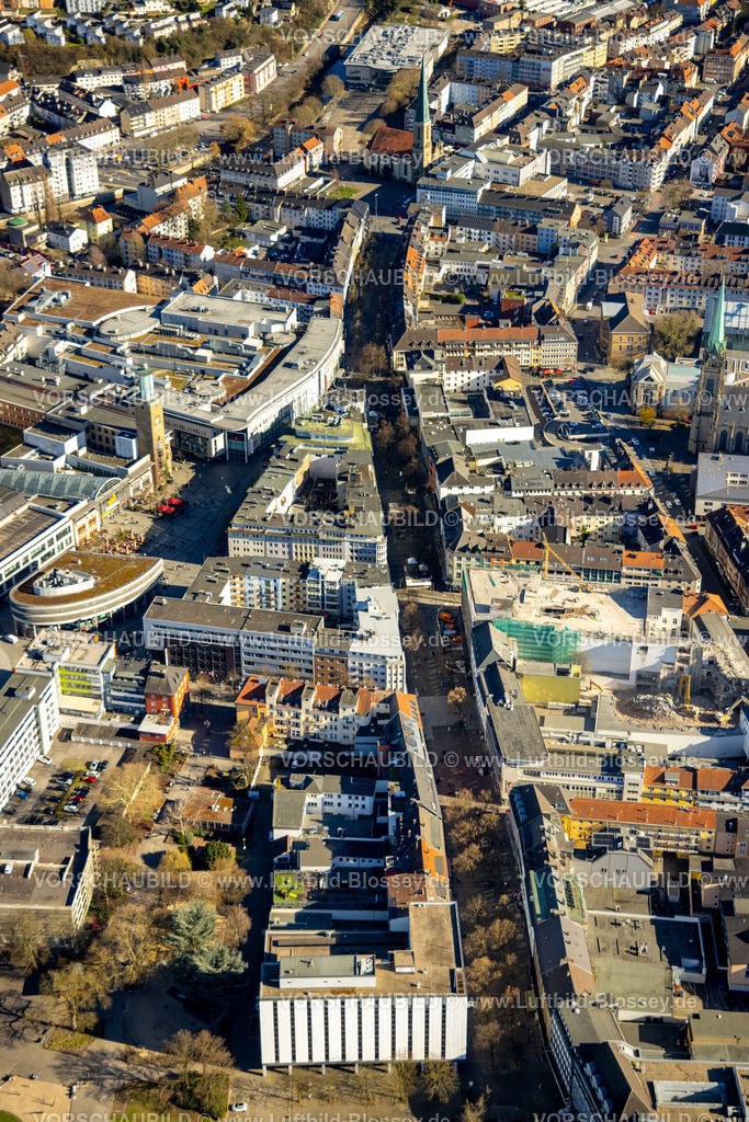 Hagen250302381 | Luftbild, City Innenstadt mit Rathaus Galerie, Fußgängerzone Rathauspassage, Mittelstadt, Hagen, Ruhrgebiet, Nordrhein-Westfalen, Deutschland