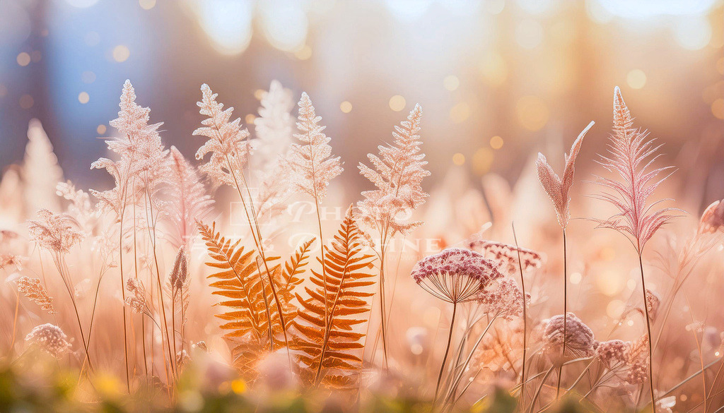 gräser im morgenlicht-Verbessert-SR | Florale Dekoration mit Gräsern im Morgenlicht in Pastellfarben und weichem Licht. - Realisiert mit Pictrs.com