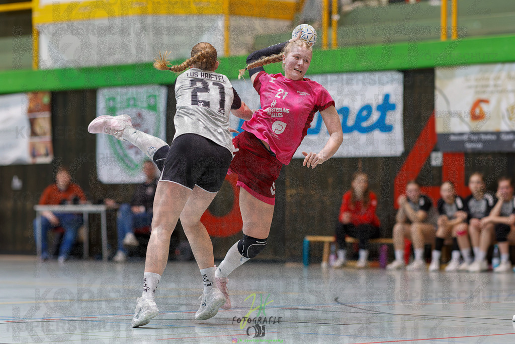 Hessenmeisterschaft wJC - Spiel um Platz 3; TuS Kriftel - SG Schenklengsfeld | Hessenmeisterschaft wJC - Spiel um Platz 3; TuS Kriftel - SG Schenklengsfeld am 22.03.2025 in Biedenkopf (Sporthalle Lahntalschule)Photo © 2025 - Jörg Heinrich - Realisiert mit Pictrs.com