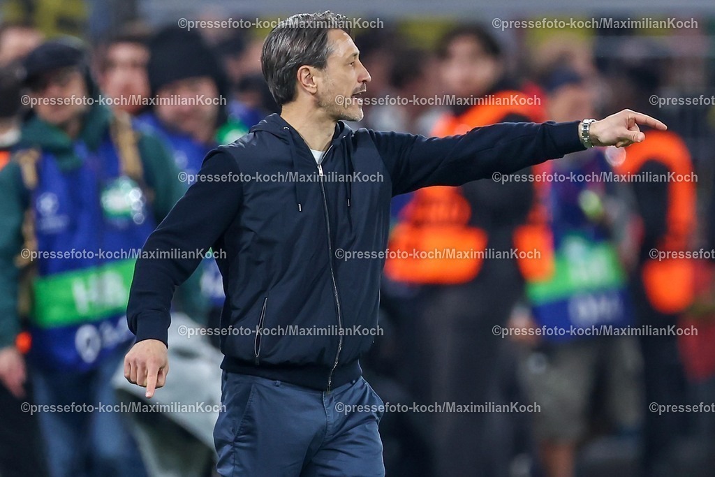 UCL1504251189 | 15.04.2025, Fußball, UEFA Champions League, Borussia Dortmund - FC Barcelona, BVB Stadion, Viertelfinale, Saison 2024 2025: Trainer Niko Kovac (Cheftrainer BVB) Regulations prohibit any use of photographs as image sequences and or quasi-video.