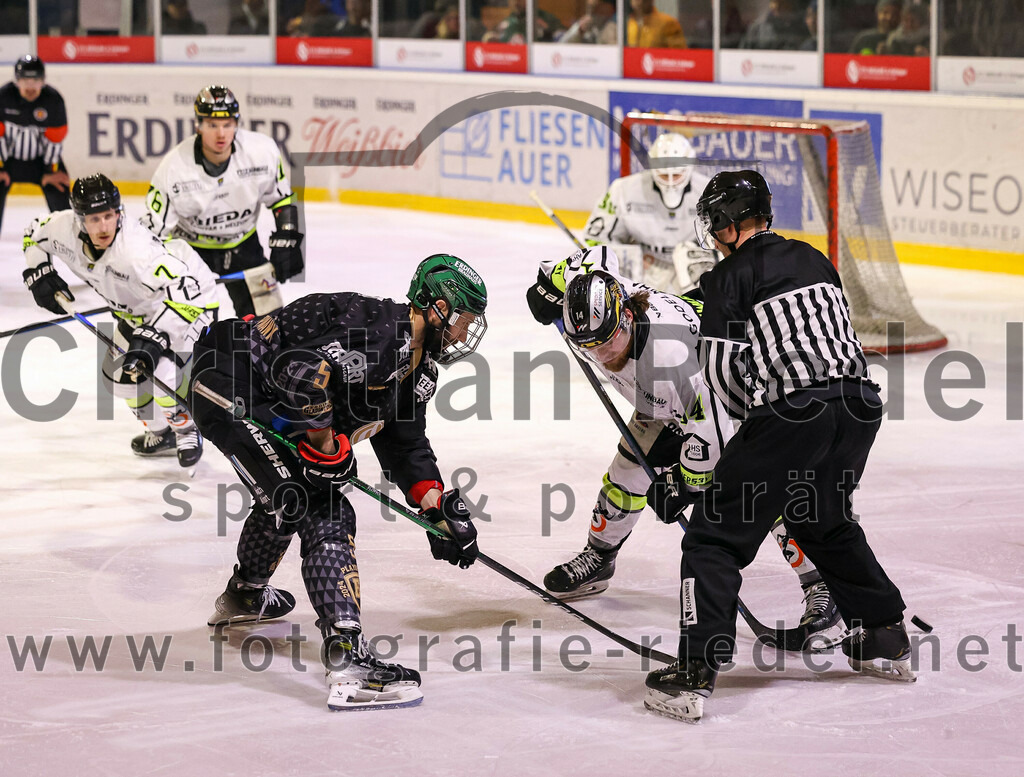 2024-03-01_043_TSV_Erding_gegen_ERSC_Amberg | Erding, Deutschland, 01.03.2024:
Eishockey, Bayernliga Playoffs 2023 / 2024, 5. Spieltag, TSV Erding gegen ERSC Amberg, Endergebnis: 9:0

Florian Zimmermann (Erding Gladiators, #5), Felix Schwarz (ERSC Amberg, #14)

Foto: Christian Riedel / fotografie-riedel.net