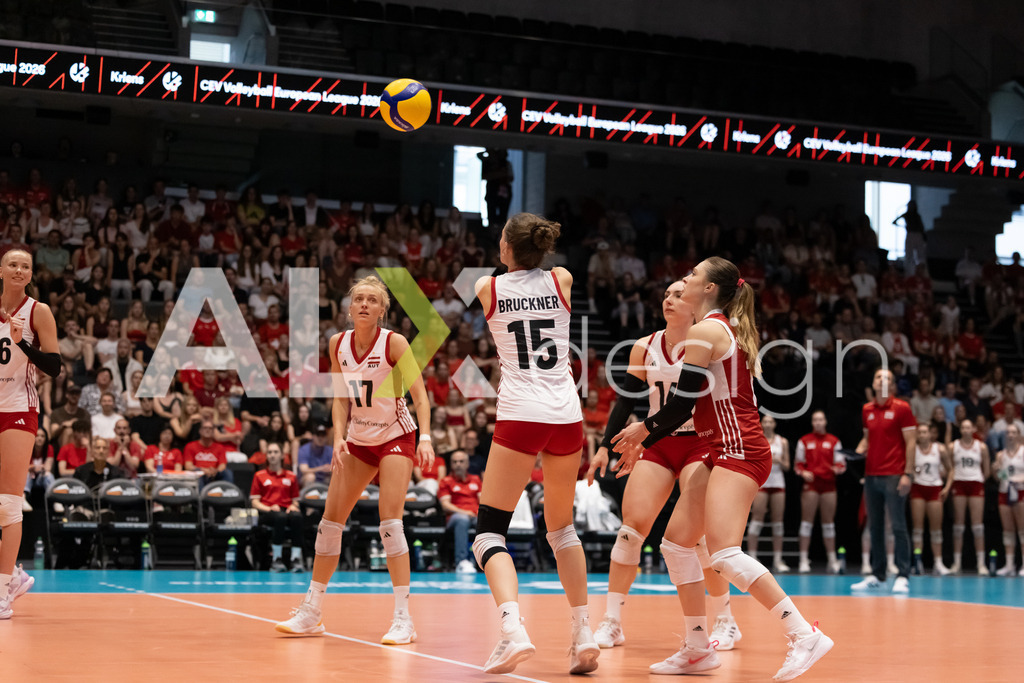 Austria v Switzerland - CEV European League Women | KRIENS, SWITZERLAND - JUNE 14: MARIE KRISTIN BRUCKNER of Austria during the CEV European League match between Austria and Switzerland at Pilatus Arena on June 14, 2026 in Kriens, Switzerland. - Realisiert mit Pictrs.com