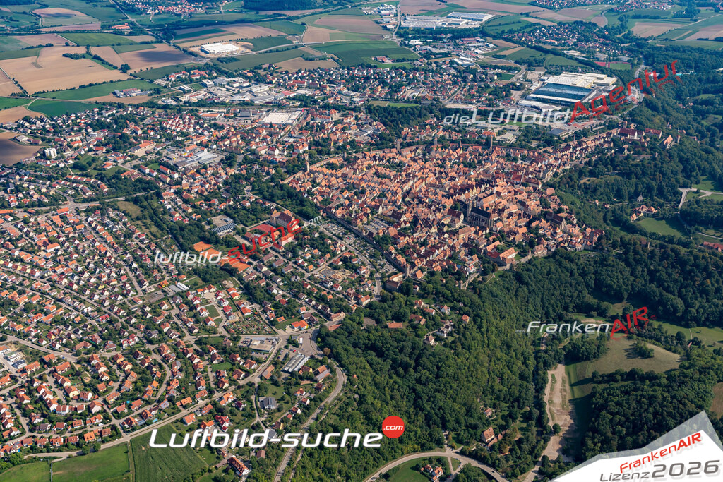 aktuelles Luftbild von  Rothenburg-tauber - Luftaufnahme wurde 2019 von https://frankenair.de mittels Flugzeug (keine Drohne) erstellt.