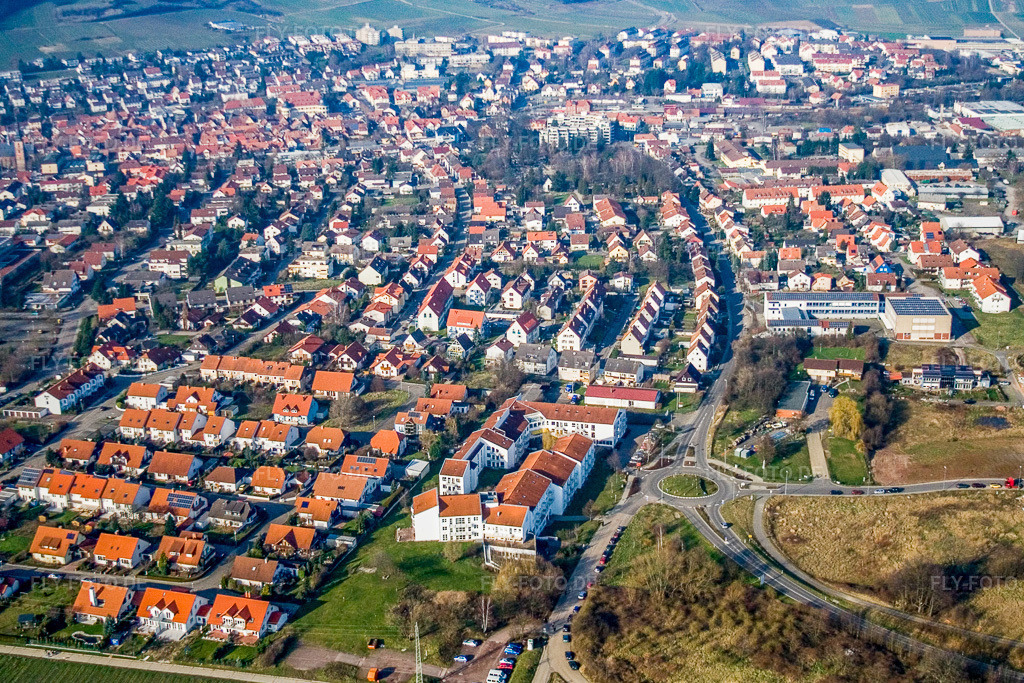 Luftbild: Stadtansicht von Südosten in Bad Bergzabern im Bundesland Rheinland-Pfalz in Deutschland. Foto: IMG_5289.jpg vom 18.02.2007 durch Werner Riehm/FLY-FOTO.de