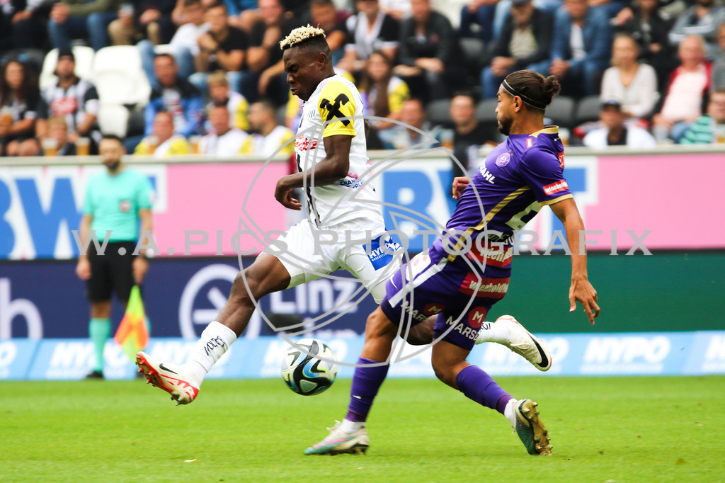 Linzer ASK vs FK Austria Wien | LINZ, AUSTRIA, Raiffeisenarena, 27.08.23 - SOCCER - ADMIRAL Bundesliga, Ground group, LASK Linz vs FK Austria Wien, Image shows: 
Photo: SMP/Andreas Willdoner