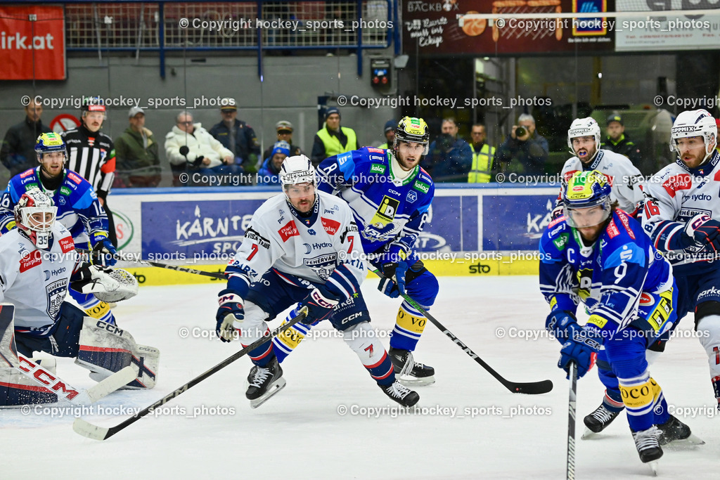 EC IDM WÄRMEPUMPEN VSV vs. HYDRO FEHERVAR AV 19 | #35 Horvath Dominik HYDRO FEHERVAR, #16 HANCOCK Kevin EC VSV, #7##8 Rebernig Maximilian EC VSV, #9 RAUCHENWALD Alexander EC VSV, #16 Hari Janos HYDRO FEHERVAR, EC IDM WÄRMEPUMPEN VSV vs. HYDRO FEHERVAR AV 19, EC IDM WÄRMEPUMPEN VSV vs. HYDRO FEHERVAR AV 19 am 20.11.2024 in Villach (Stadthalle Villach), Austria, (Photo by Bernd Stefan)