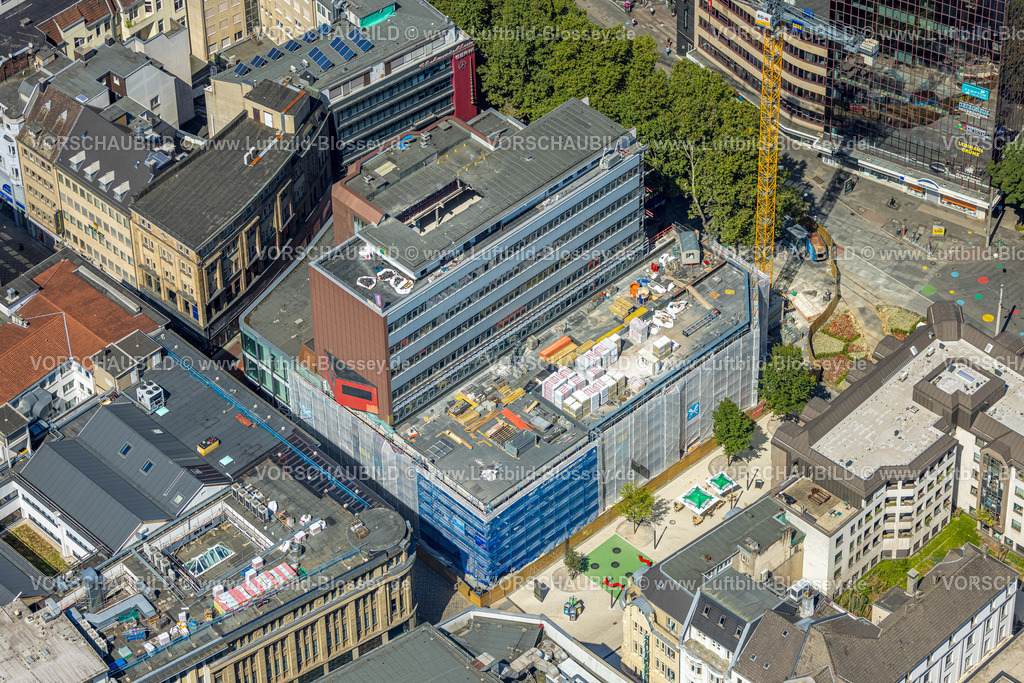Dortmund240800842 | Luftbild, Baustelle mit Umbau und Sanierung Mayersche Buchhandlung Gebäude zwischen Westenhellweg und Kampstraße, Platz von Netanya, City, Dortmund, Ruhrgebiet, Nordrhein-Westfalen, Deutschland