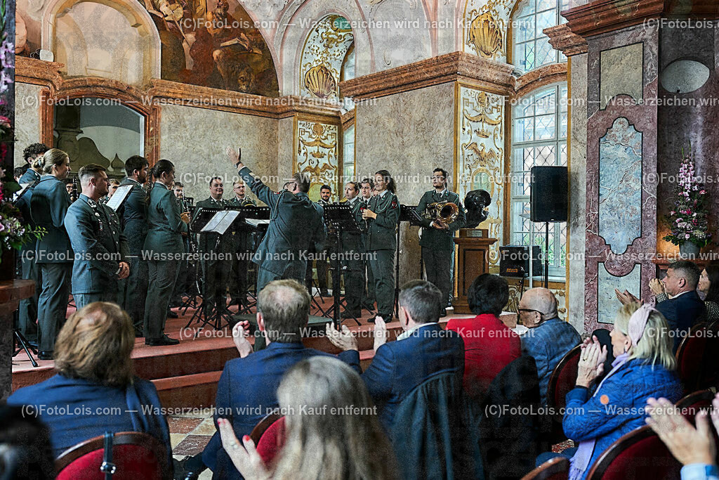 ALS1654_XXXIX-Chopin-Festival_Ausklang_Militaermusikkapelle NOe | (C)FotoLois.com, Alois Spandl, XXXIX. internationales CHOPIN-Festival in der Kartause Gaming, AUSKLANG in der Barockbibliothek mit der Militärmusik Niederösterreich unter der Leitung von Militärkapellmeister Oberst Adolf Obendrauf, So 6. August 2023.