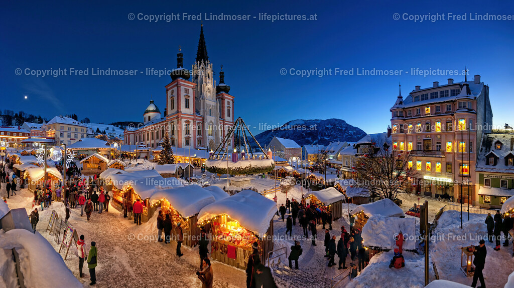 Mariazell Advent Panorama Blaue Stunde fred lindmoser | Fotos und Fotoprodukte - Realisiert mit Pictrs.com