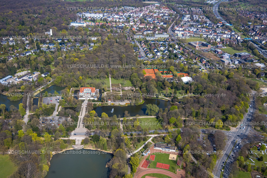 Gelsenkirchen220402826 | Luftbild, Schloss Berge, Wasserschloss und Hotel, Buer, Gelsenkirchen, Ruhrgebiet, Nordrhein-Westfalen, Deutschland