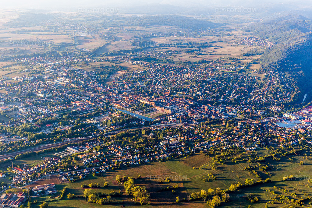 Aerial view: View of the town in Saverne in the state Bas-Rhin, France.Photo: IMG_111663.jpg taken on 09/16/2018 by Werner Riehm/FLY-FOTO.comResolution of the original: 5472 x 3648 px